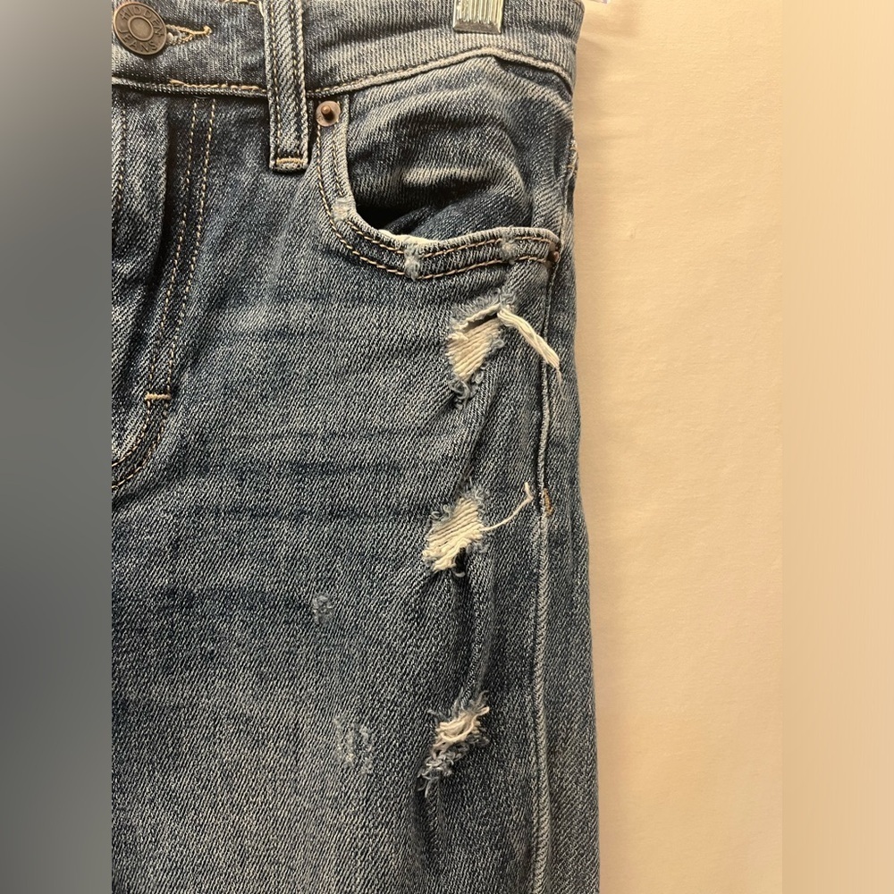 HIDDEN Distressed Flattering High Waist Ankle Straight Leg Faded Wash Jeans 24 - Picture 6 of 12